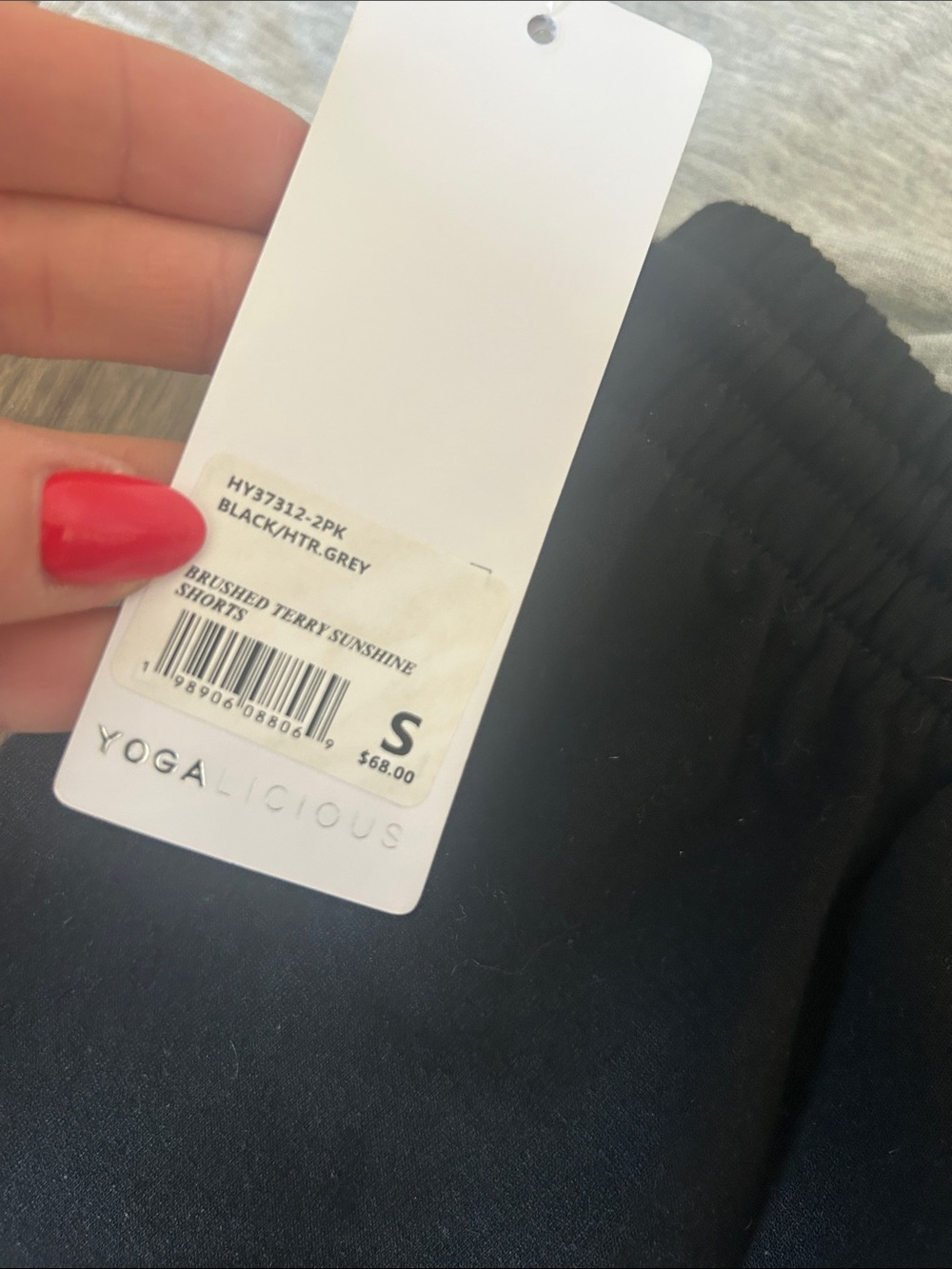 Yogalicious Women's Athletic Shorts — Gray & Black - Picture 8 of 11